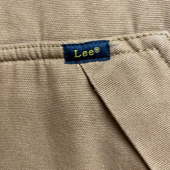 XXL Lee Men's Zip-Up Sherpa Lined Duck Canvas Workwear Vest Tobacco - Picture 5 of 9